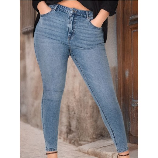 Sinsay - Jeansy super high waist skinny - niebieski ze sklepu Sinsay w kategorii Jeansy damskie - zdjęcie 178573255