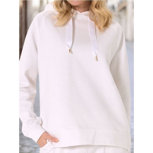 Sinsay - Bluza hoodie z ozdobną tasiemką - kremowy ze sklepu Sinsay w kategorii Bluzy damskie - zdjęcie 178573365
