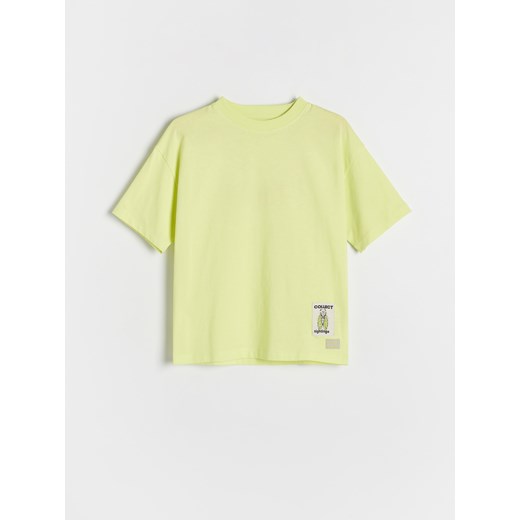 Reserved - Bawełniany T-shirt z haftem - żółty ze sklepu Reserved w kategorii T-shirty chłopięce - zdjęcie 178574128