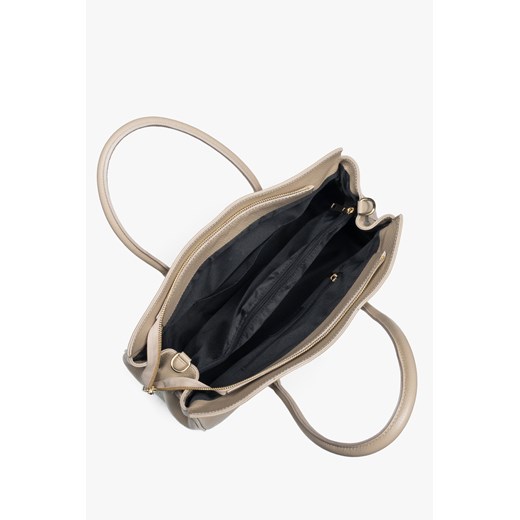 Estro: Duża beżowa torebka damska z włoskiej skóry naturalnej Premium Estro One Size Estro