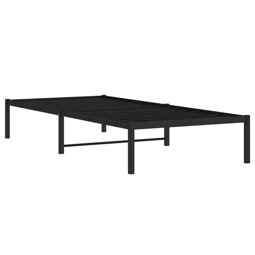 Czarne metalowe łóżko pojedyncze 100x200 cm - Tresto ze sklepu Edinos.pl w kategorii Łóżka i materace - zdjęcie 178576735