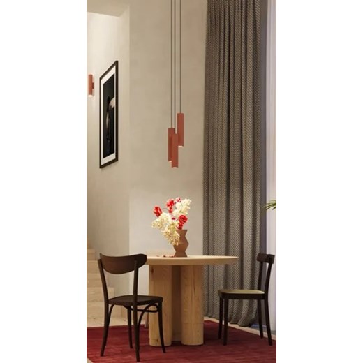 Nowoczesna czerwona lampa trzyramienna - M060-Kejo Lumes One Size Edinos.pl