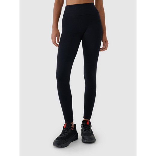 Damskie legginsy treningowe 4F 4FWSS25TFTIF380 - czarne ze sklepu Sportstylestory.com w kategorii Spodnie damskie - zdjęcie 178576936