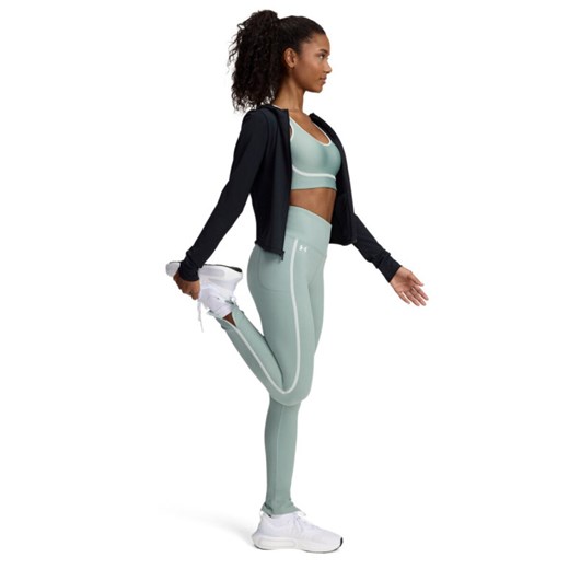 Damskie legginsy treningowe Under Armour Motion Piped Legging - zielone ze sklepu Sportstylestory.com w kategorii Spodnie damskie - zdjęcie 178577036