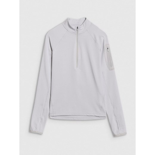 Damska bluza trekkingowa 4F 4FWSS25TFSWF476 - szara ze sklepu Sportstylestory.com w kategorii Bluzy damskie - zdjęcie 178577269