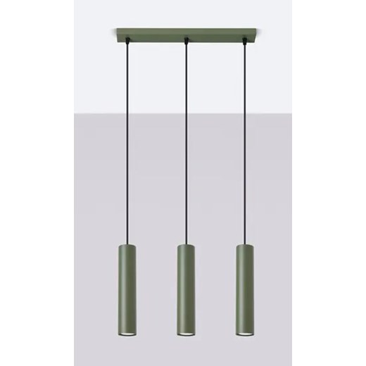 Loftowa potrójna lampa sufitowa w oliwkowym kolorze - M059 - Kejo Lumes One Size Edinos.pl