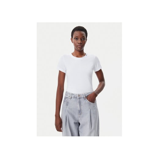 Calvin Klein Jeans T-Shirt Logo J20J225540 Biały Regular Fit ze sklepu MODIVO w kategorii Bluzki damskie - zdjęcie 178581618