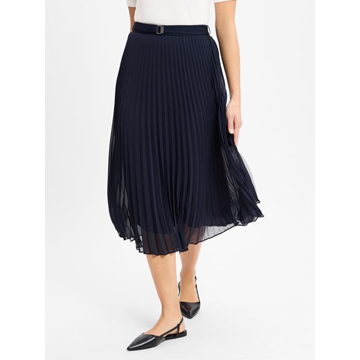 BOSS Ladies' Medirock - Vocelina Kobiety granatowy jednolity ze sklepu vangraaf w kategorii Spódnice - zdjęcie 178582625