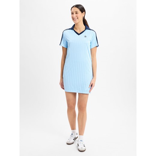 adidas Originals Damska sukienka na co dzień - Clesky Kobiety jasnoniebieski jednolity ze sklepu vangraaf w kategorii Sukienki - zdjęcie 178582629