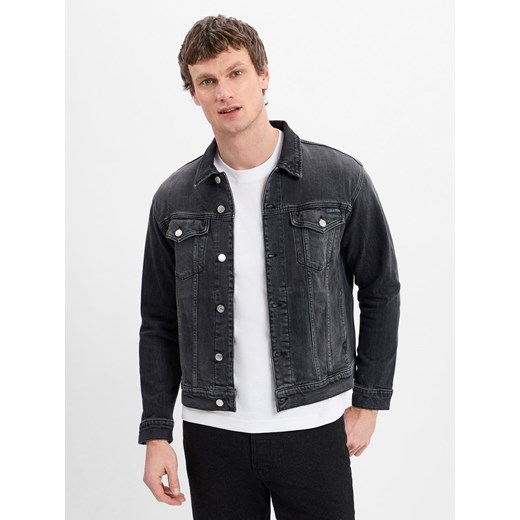 Calvin Klein Jeans Męska kurtka dżinsowa Mężczyźni Bawełna antracytowy jednolity ze sklepu vangraaf w kategorii Kurtki męskie - zdjęcie 178582645