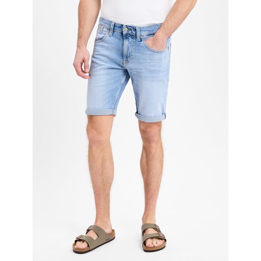 Tommy Jeans Męskie szorty dżinsowe - Ronnie Mężczyźni Bawełna bielony jednolity ze sklepu vangraaf w kategorii Spodenki męskie - zdjęcie 178582649
