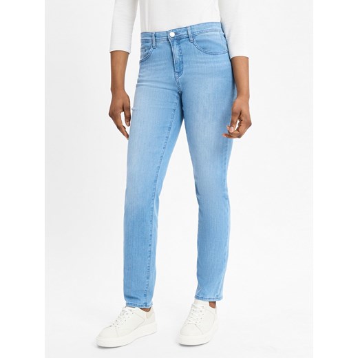 BRAX Damski krój slim fit - Mary Kobiety Bawełna bielony jednolity ze sklepu vangraaf w kategorii Jeansy damskie - zdjęcie 178582669