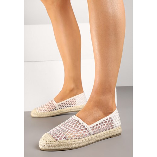 Beżowe Siateczkowe Espadryle Ozdobione Plecionką Telovianna ze sklepu born2be.pl w kategorii Espadryle damskie - zdjęcie 178582757