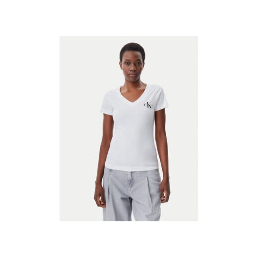 Bluzka damska Calvin Klein z okrągłym dekoltem z krótkim rękawem 