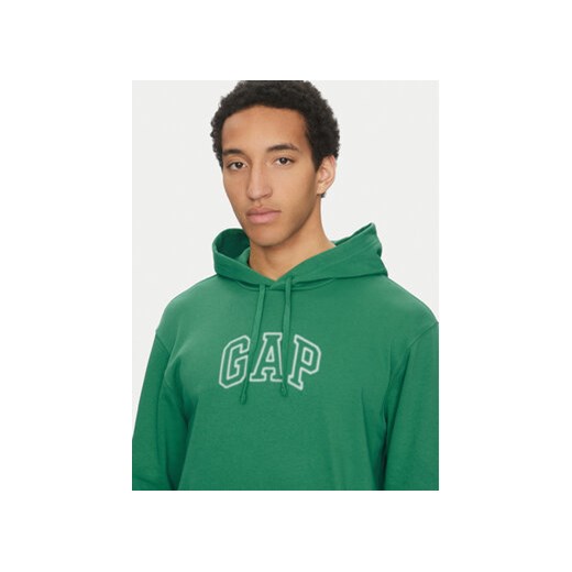 Bluza męska zielona Gap młodzieżowa z napisem 
