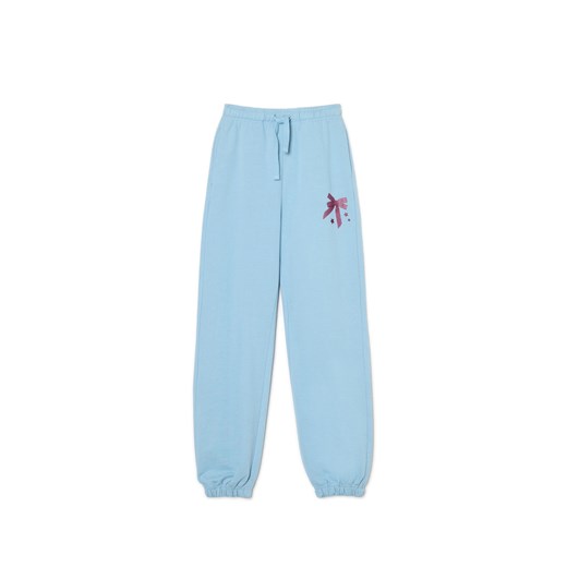 Cropp - Błękitne bawełniane joggery - niebieski ze sklepu Cropp w kategorii Spodnie damskie - zdjęcie 178587835