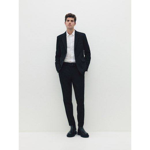 Reserved - Garniturowe spodnie slim fit - czarny ze sklepu Reserved w kategorii Spodnie męskie - zdjęcie 178590245