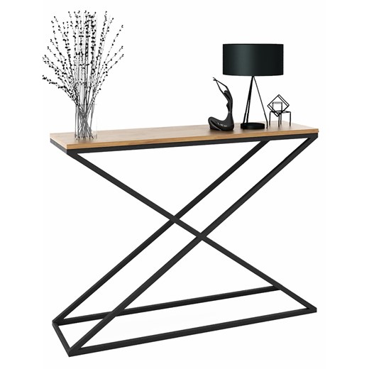 Konsola w stylu loft czarny + dąb lancelot A5-E18 ze sklepu Edinos.pl w kategorii Konsole - zdjęcie 178590456