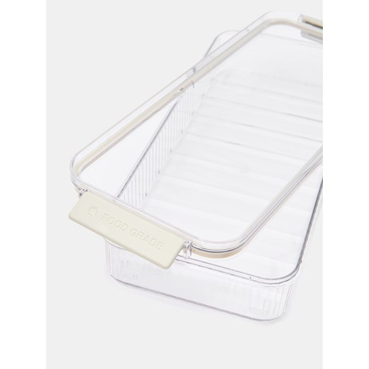 Sinsay - Ryflowany pojemnik do przechowywania z pokrywką - kremowy Sinsay One Size Sinsay