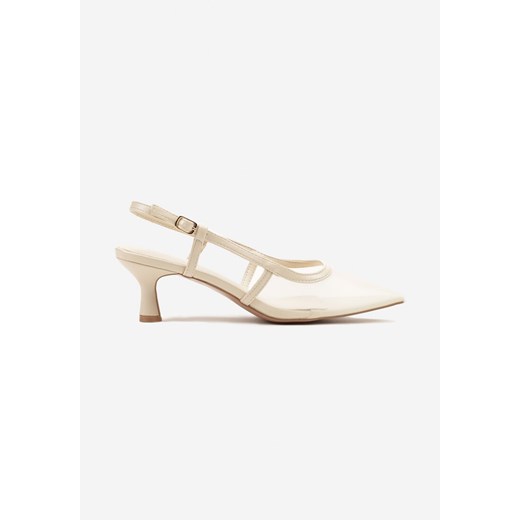 Beżowe Siateczkowe Sandały Slingback na Niskim Obcasie Syltewi Renee 40 promocyjna cena renee.pl
