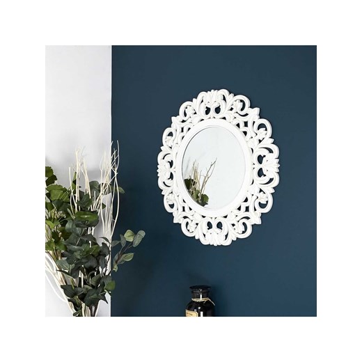 THE HOME DECO FACTORY Lustro w kolorze białym - Ø 60 cm The Home Deco Factory onesize promocja Limango Polska