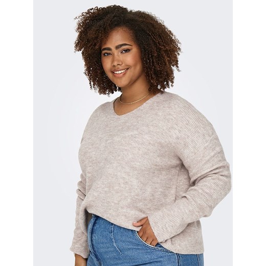 ONLY Carmakoma Sweter w kolorze jasnoróżowo-kremowym L-50/52 okazja Limango Polska