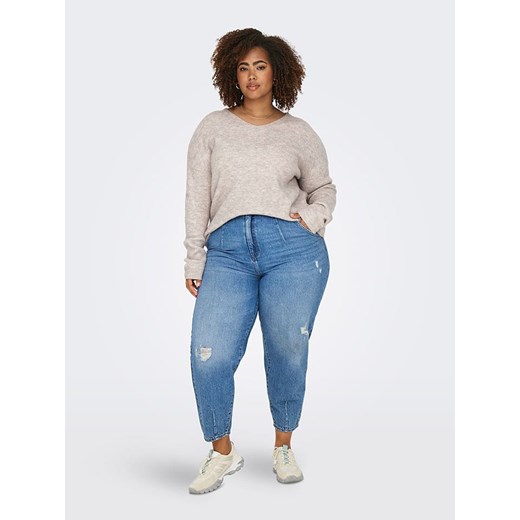 ONLY Carmakoma Sweter w kolorze jasnoróżowo-kremowym L-50/52 okazyjna cena Limango Polska