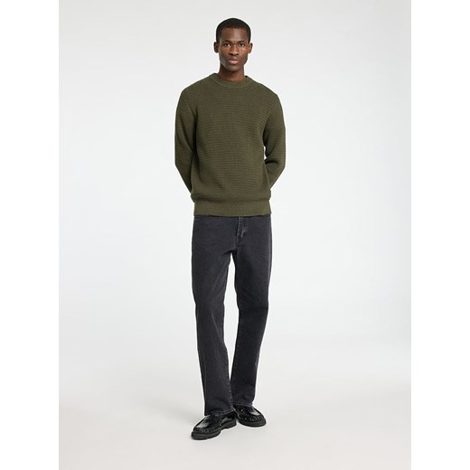 SELECTED HOMME Sweter &quot;Theo&quot; w kolorze khaki ze sklepu Limango Polska w kategorii Swetry męskie - zdjęcie 178595548