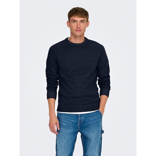 ONLY &amp; SONS Sweter w kolorze granatowym ze sklepu Limango Polska w kategorii Swetry męskie - zdjęcie 178595608