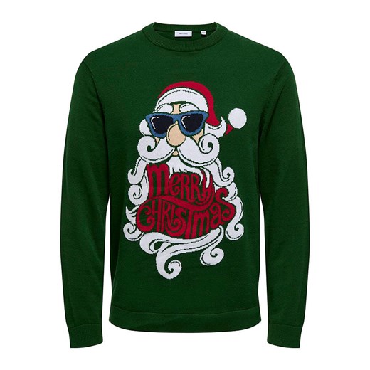 ONLY &amp; SONS Sweter &quot;Xmas&quot; w kolorze zielonym ze sklepu Limango Polska w kategorii Swetry męskie - zdjęcie 178595629