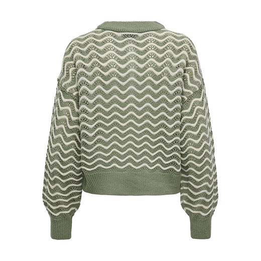 JDY Sweter &quot;Rita&quot; w kolorze zielono-kremowym Jdy XS wyprzedaż Limango Polska