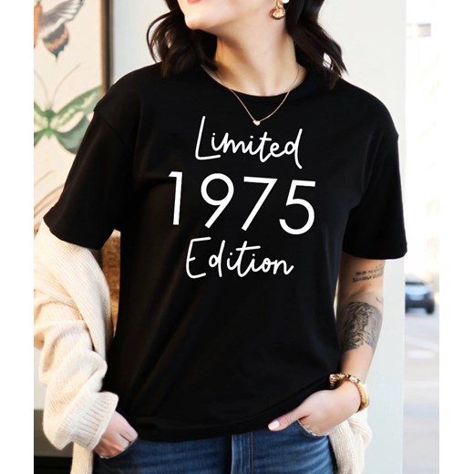 Damska koszulka na 50 urodziny limited edition 1975 ze sklepu Time For Fashion w kategorii Bluzki damskie - zdjęcie 178598496