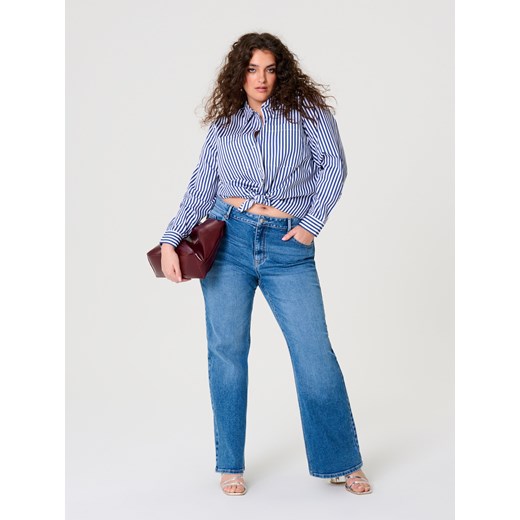 Sinsay - Bawełniana koszula w paski PLUS SIZE - granatowy Sinsay 3XL Sinsay