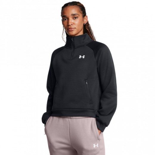 Damska bluza treningowa Under Armour UA Armour Fleece Pro  Zip - czarna ze sklepu Sportstylestory.com w kategorii Bluzy damskie - zdjęcie 178598938