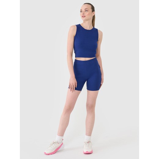 Damskie legginsy krótkie 4F 4FRSS25TSTIF016 - granatowe ze sklepu Sportstylestory.com w kategorii Spodnie damskie - zdjęcie 178599127