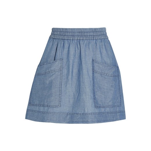 Soleri linen and cotton-blend chambray mini skirt net-a-porter niebieski mini