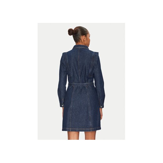 Sukienka Morgan mini z kołnierzykiem z długim rękawem na uczelnię koszulowa 