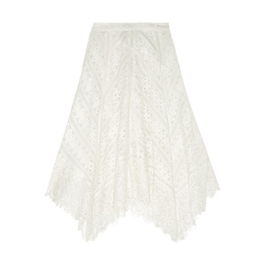 Gemma broderie anglaise cotton and silk-blend skirt net-a-porter bezowy 