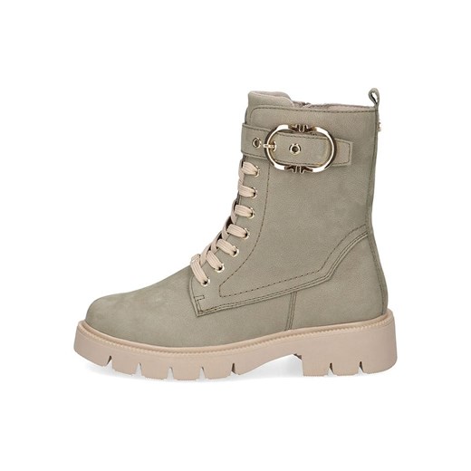 Caprice Skórzane botki w kolorze khaki ze sklepu Limango Polska w kategorii Workery damskie - zdjęcie 178601309