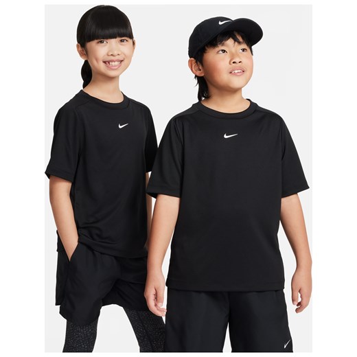 Koszulka treningowa dla dużych dzieci (chłopców) Nike Dri-FIT Multi - Czerń ze sklepu Nike poland w kategorii T-shirty chłopięce - zdjęcie 178601997