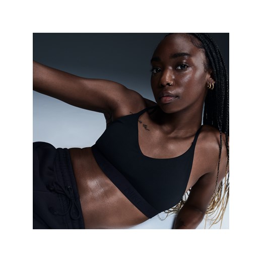 Damski regulowany stanik sportowy z wkładkami Nike Indy Light Support - Czerń ze sklepu Nike poland w kategorii Biustonosze - zdjęcie 178602137