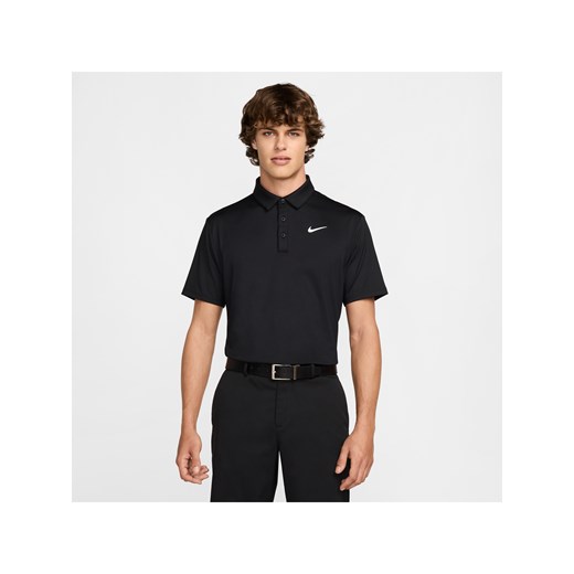 Męska gładka koszulka polo do golfa Dri-FIT Nike Tour - Czerń ze sklepu Nike poland w kategorii T-shirty męskie - zdjęcie 178602407