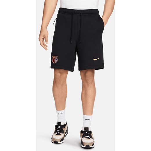 Męskie spodenki piłkarskie Nike FC Barcelona Tech Fleece - Czerń ze sklepu Nike poland w kategorii Spodenki męskie - zdjęcie 178602497