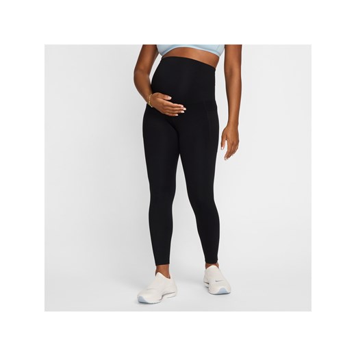Damskie ciążowe legginsy 7/8 z wysokim stanem i kieszeniami Nike (M) One - Czerń ze sklepu Nike poland w kategorii Spodnie ciążowe - zdjęcie 178602646