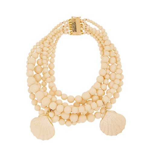 Spiaggia bone, resin and gold-tone necklace  net-a-porter bezowy 