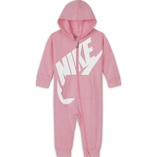 Pajacyk z zamkiem na całej długości dla niemowląt Nike (0–12 M) - Różowy ze sklepu Nike poland w kategorii Odzież dla niemowląt - zdjęcie 178602868