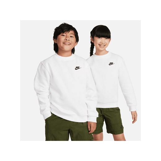 Bluza dresowa dla dużych dzieci Nike Club Fleece - Biel Nike S Nike poland