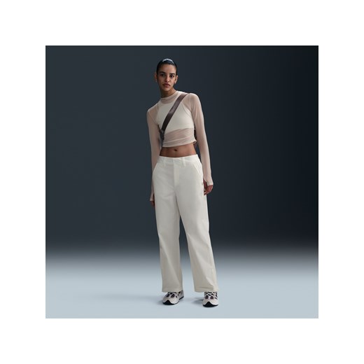 Damskie spodnie ze średnim stanem z diagonalu Nike Sportswear Collection - Biel Nike L (EU 44-46) Nike poland
