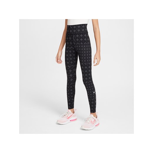Legginsy z wysokim stanem dla dużych dzieci (dziewcząt) Dri-FIT Nike One - Czerń ze sklepu Nike poland w kategorii Spodnie dziewczęce - zdjęcie 178602975
