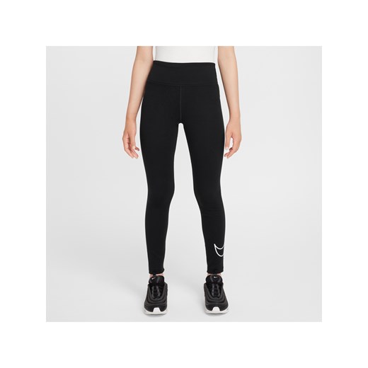 Legginsy dla dużych dzieci (dziewcząt) Nike Sportswear Classic - Czerń ze sklepu Nike poland w kategorii Spodnie dziewczęce - zdjęcie 178602978